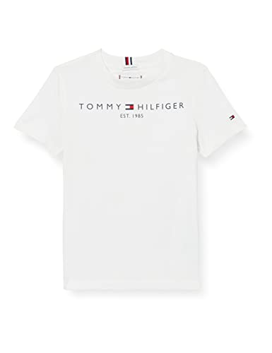 Tommy Hilfiger Unisex-Kinder Essential Tee, YBR S/S-T-Shirts, White, 10 Years