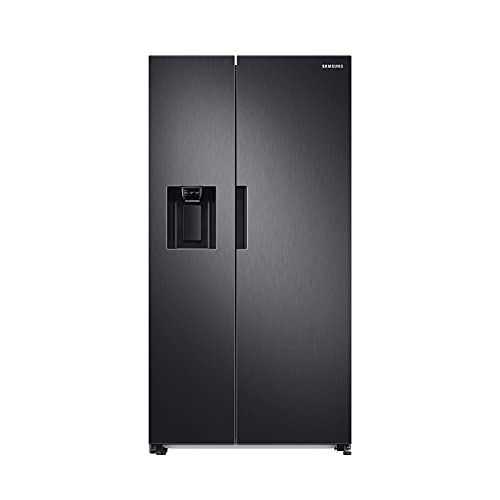 Samsung RS6JA8811B1/EG Side-by-Side Kühlschrank mit SpaceMaxTechnologie, 409 Liter Kühlschrankvolumen, 225 Liter Gefriervolumen, 351 kWh/Jahr, Premium Black Steel