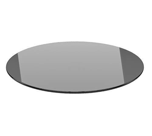 Kreis 100cm Glas schwarz - Funkenschutzplatte Kaminbodenplatte Glasplatte f. Kaminofen Ofenunterlage (Kreis 100cm mit Dichtung)