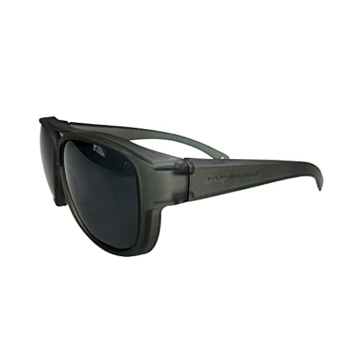 ActiveSol Überziehbrille El Aviador | Fliegerbrille Kategorie 4 - EXTRA DARK | Sonnenbrille zum Überziehen | polarisiert | UV400 | Sonnenbrille über Brille für Brillenträger | Unisex | Grau