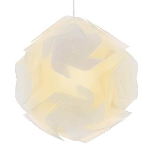 kwmobile DIY Puzzle Lampe Lampenschirm - Kugel Design - 28cm - moderner Lampen Schirm rund für Hängelampe Pendelleuchte - Leuchten Schirm weiß