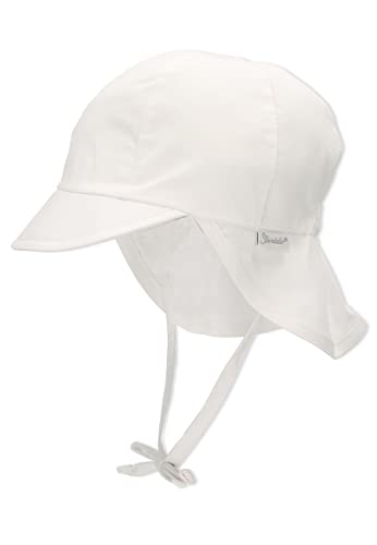 Sterntaler Unisex Schirmmütze mit Nackenschutz und Bindebändern, Alter: 18-24 Monate, Größe: 51, Weiß (Weiss 500)