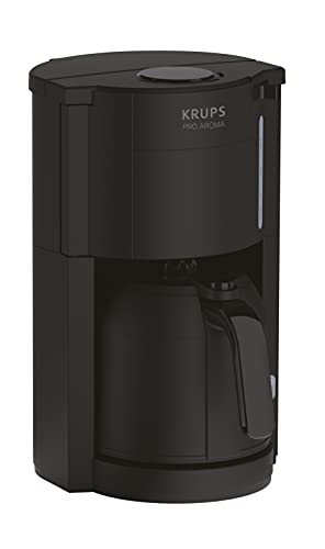 Krups Pro Aroma KM3038 | Filterkaffeemaschine 1 Liter Fassungsvermögen | mit Thermokanne | 800 Watt | für 10-15 Tassen Kaffee | schwarz