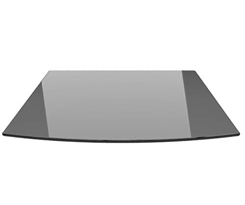 Segmentbogen 100x120cm Glas schwarz - Funkenschutzplatte Kaminbodenplatte Glasplatte (Schwarz SB100x120cm - ohne Silikon-Dichtung)
