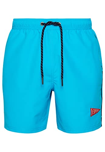 Superdry Mens Vintage Varsity Swimshort W2-Swim Shorts, Beach Blue, Medium