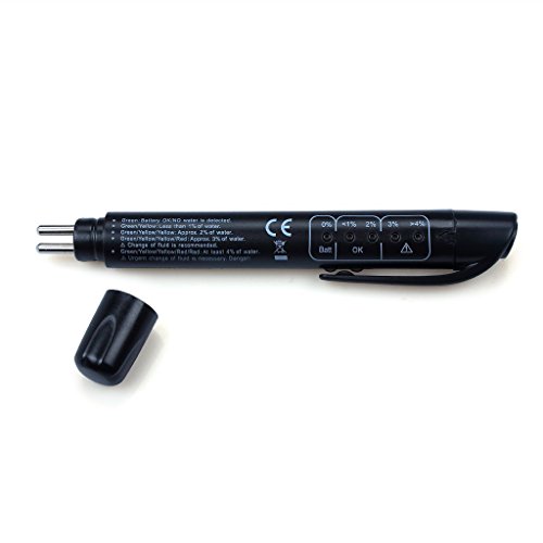 EFORCAR Bremsflüssigkeit Tester, Automotive Shop Werkzeuge Diagnose-Test-Tool mit 5 LED-Anzeige Bremsflüssigkeit Öl Erkennung Mini Pen Tester Tool für DOT3 DOT4