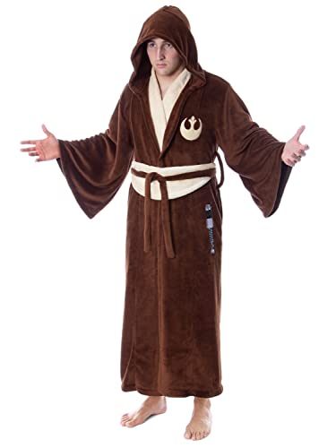Star Wars Adult Obi-Wan Kenobi Jedi Fleece Robe Bathrobe For Men Women (L/XL)