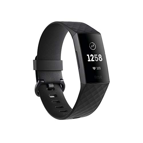 Fitbit Unisex-Adult Charge 3 Der Innovative Gesundheits-und Fitness-Tracker, Schwarz/Aluminium-Graphitgrau Advanced Health & Fitness, Einheitsgröße
