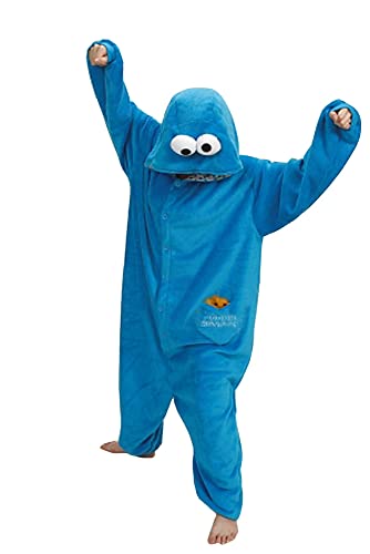 SMITHROAD Jumpsuit Tier Karton Fasching Halloween Kostüm Sleepsuit Cosplay Fleece-Overall Pyjama Schlafanzug Erwachsene Unisex Nachtwäsche M