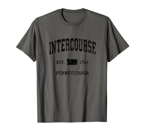 Intercourse Pennsylvania PA Vintage Athletic Black Sports De T-Shirt