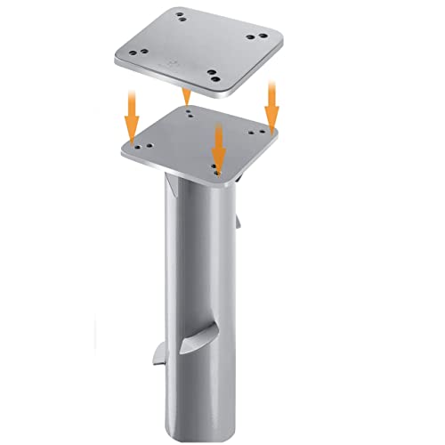 KESSER® - Metall Universal-Bodenplatte Sonnenschirmständer für Sonnenschirm - Ampelschirm - Kurbelschirm | Bodenanker (Metall Silber)