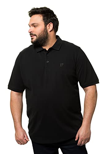 JP 1880 Herren große Größen Übergrößen Menswear L-8XL bis 8XL, T-Shirt, Poloshir, JP1880-Brustdruck, Bauchshirt, Piqué, schwarz 5XL 712617 10-5XL