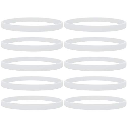 100 Stück Silikon Jelly Armbänder für Jugendliche, Gummi Armreifen, Partyzubehör- Weiß
