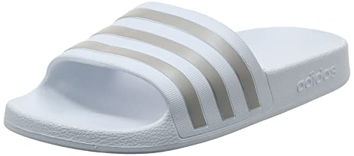 Adidas Unisex Erwachsene Adilette Aqua Dusch-& Badeschuhe, Weiß (Footwear White White/Platin Metallic/Footwear White White), 37 EU