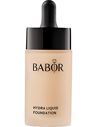 BABOR MAKE UP Hydra Liquid Foundation, flüssige Foundation mit mittlerer Deckkraft, für trockene Haut, enthält feuchtigkeitsspendendes Serum, 30 ml