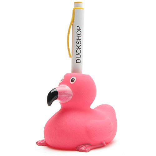Holdys I Flamingo Badeente l Zahnbürstenständer l Stiftständer l inkl. Duckshop-Kugelschreiber