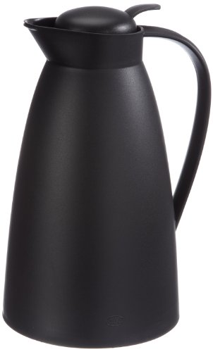 alfi Thermoskanne Eco, Kunststoff schwarz 1l, mit alfiDur Glaseinsatz, 0825.020.100, Isolierkanne hält 12 Stunden heiß, ideal als Kaffeekanne oder Teekanne, Kanne für 8 Tassen