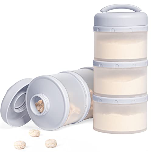 Termichy Milchpulver Portionierer Baby Stapelbar Milchpulver Aufbewahrungsbox 2 Stück (Grau)