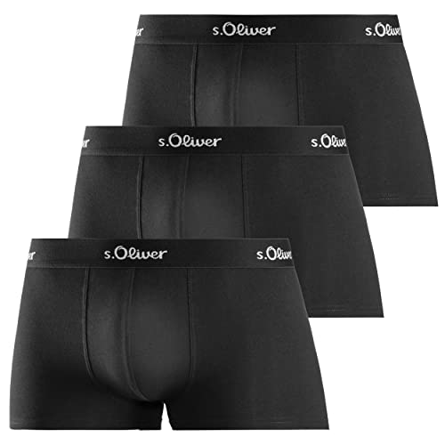 s.Oliver Herren 3X Hipster Boxershorts, schwarz, XXL (3er Pack)