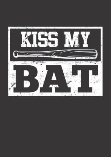 Notizbuch A4 dotted, gepunktet, punktiert mit Softcover Design: Baseball Kiss my Bat Baseballschläger: 120 dotted (Punktgitter) DIN A4 Seiten