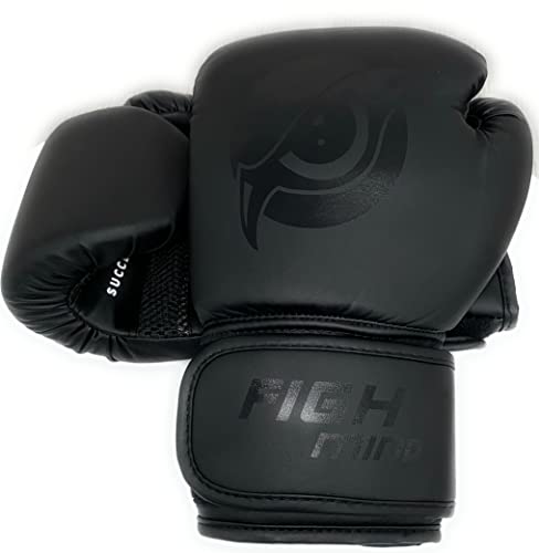 Fight Mind – Premium Boxhandschuhe 8 Oz – Schwarz I Für Männer, Frauen und Kinder I Maximaler Schutz I Hochwertige Verarbeitung I Handschuhe für Muay Thai, Kickboxen & Boxen