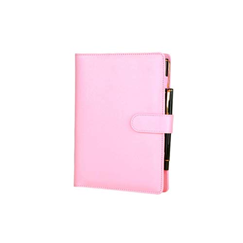 Riyyow Journal Notizbücher Journal A5 Leder Binder Notizbücher Nachfüllbar Tagebuchbuch mit Stifthalter Reisezeitschriften Tragbar (Color : Pink)