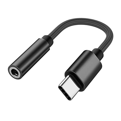 PADCR USB C Kopfhörer Adapter, USB-C zu 3,5mm Klinke Kopfhörer Audio Adapter, Universell… (Black)…