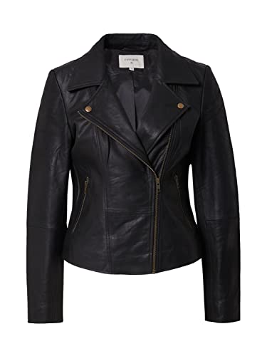 Cream Damen CRRabia Leather Jacket Lederjacke, Black, 34