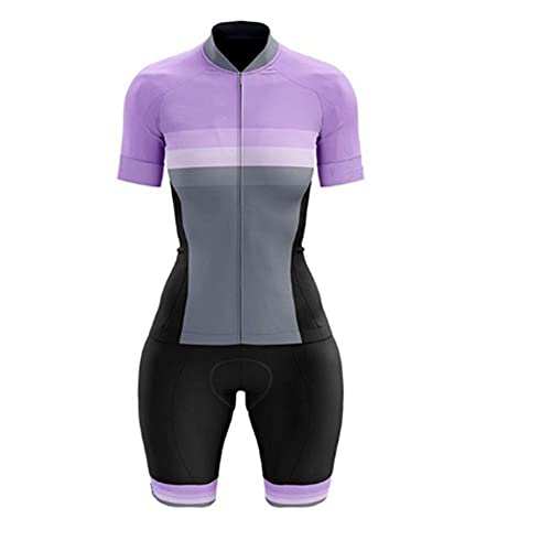 Radsportgesellschaften für Frauen Jumpsuit Fahrrad Weibliche Kleidung Kurzarm mit Gel Pad Hosen (Color : 3037, Size : Medium)
