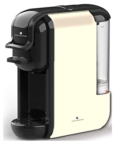 EFBE Schott Kaffeeautomat mit 4 Aufsätzen, geeignet für Nespresso, Dolce Gusto, Senso-Pads & gemahlenen Kaffee, Wassertank 0, 6 Liter, beleuchtete Schalter, 1450 Watt, Creme-Schwarz, SC MCM 5000 CR