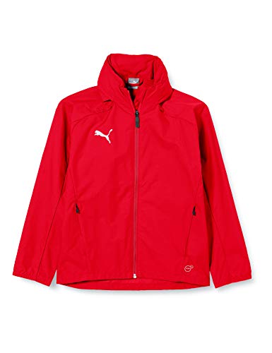 PUMA Kinder Liga Training Rain Jacket, Red White, 140