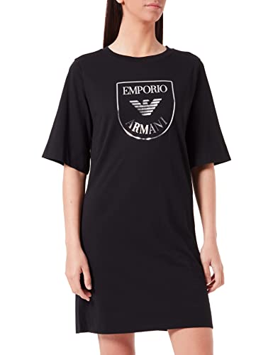 Emporio Armani Underwear Damen Logo Mania Night Dress, Black, L
