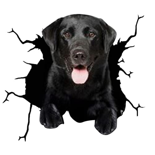 BYNYXI 4 Stück Hund Auto Aufkleber, 3D Labrador Aufkleber für Auto Personalisierte Aufkleber Lustige Französische Bulldogge Autoaufkleber Realistische Riss Hund Vinyl Autofenster Aufkleber-30cmx30cm
