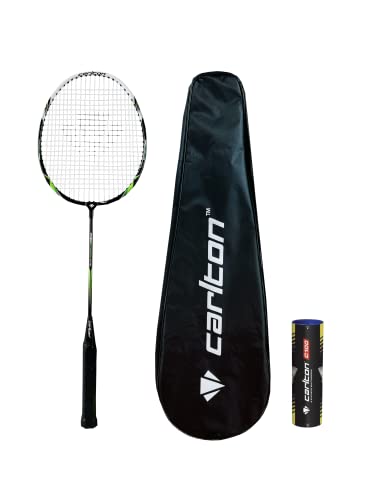 Carlton Pro Fury Badmintonschläger + Abdeckung + 6 Shuttles