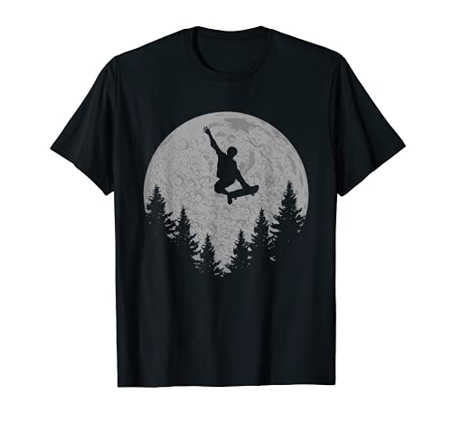 Skater Skateboard Stunt Mond Skater Geschenk T-Shirt