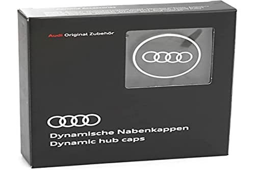 Audi 4M8071006A Dynamische Nabenkappen (4 Stück) Radnabenkappen, schwarz/Silber