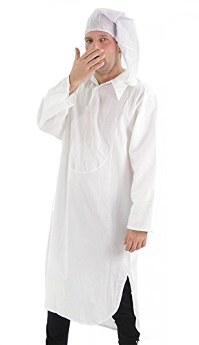 Foxxeo Kostüm Nachthemd mit Schlafmütze - Schlafkostüm Karneval Fasching Größe XL
