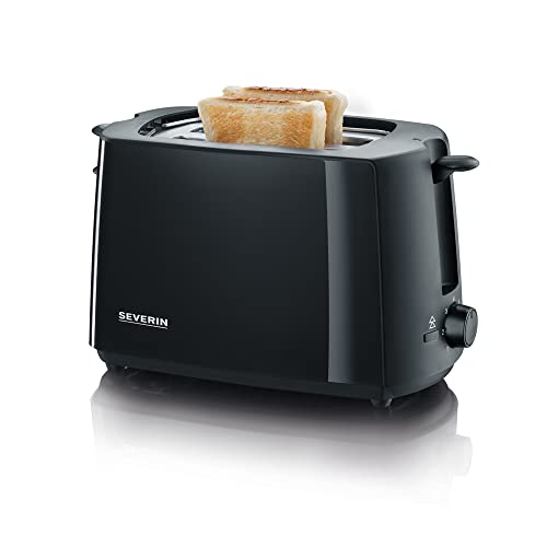 SEVERIN Automatik-Toaster, Toaster mit Brötchenaufsatz, hochwertiger Toaster mit Krümelschublade und 700 W Leistung, schwarz, AT 2287, 14.5 cm l x 28.5 cm w x 17 cm h