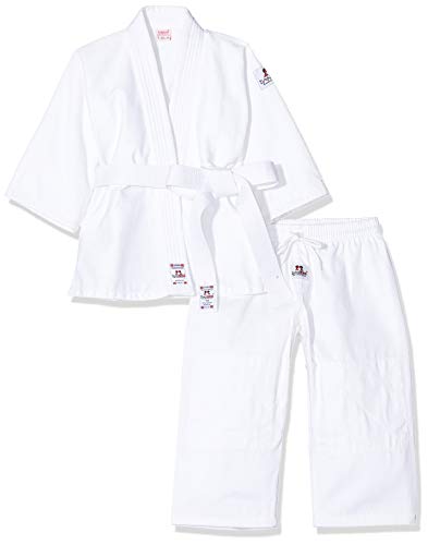 DANRHO Kinder Judogi Yamanashi Karate Kleid, Weiß, 130 cm
