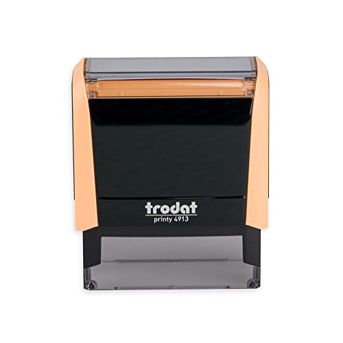 Trodat - Printy 4913 - Custom Stempel mit Wunschtext personalisieren, hier gleich online gestalten Gehäusefarbe pastell creme – Adresstempel - Firmenstempel - mit Wunschtext - 58x22 mm - 6 Zeilen