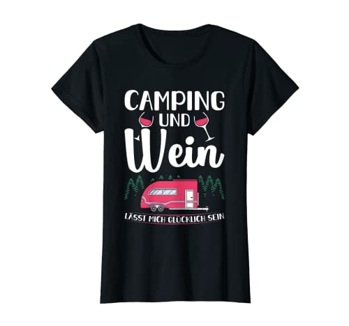 Damen Camper Shirt Damen Camping Wohnmobil Campingplatz Wohnwagen T-Shirt