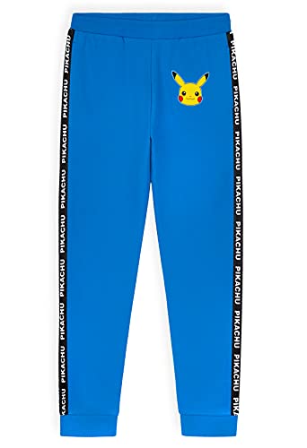 Pokemon Jogginghose Kinder Jungen, Pikachu Hosen für Jungen, 110-164 (Blau, 7-8 Jahre)