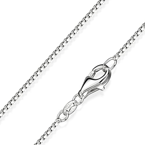 MATERIA Venezianerkette Silber 925 diamantiert - 1mm Halskette Damen Silber in 40 45 50 60 70 cm + Schmuckbox #K46, Länge Halskette:45 cm