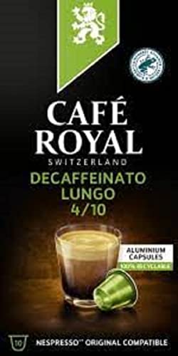 Café Royal Lungo Decaffeinato 100 Kapseln für Nespresso Kaffee Maschine - 4/10 Intensität - UTZ-zertifiziert Kaffeekapseln aus Aluminium