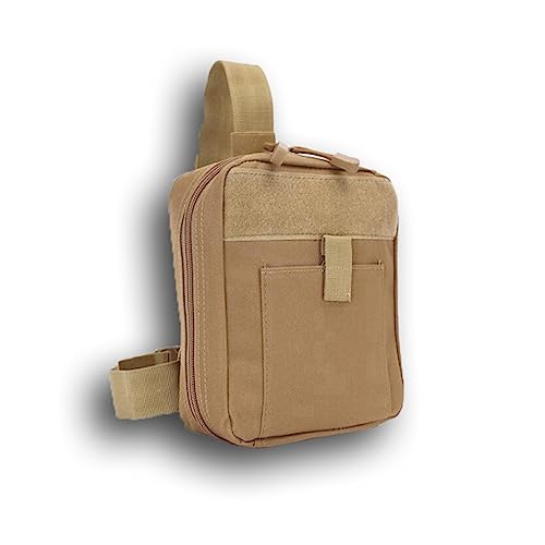 Zoshfo Taktische Beintasche, medizinische Beintasche, IFAK, MOLLE, Erste-Hilfe-Set, Oberschenkeltaschen für Outdoor, Camping, Wandern (Color : Brown)