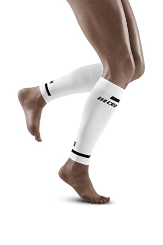 CEP - The Run Compression Calf Sleeves für Damen | Stulpen für die Beine | Beinlinge in weiß zur effektiven Muskelaktivierung der Wade | Gr. III | M