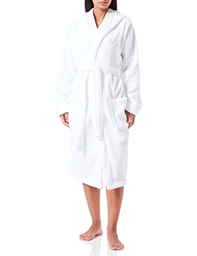 Emporio Armani Underwear Damen Iconic Sponge Bathrobe, White, L