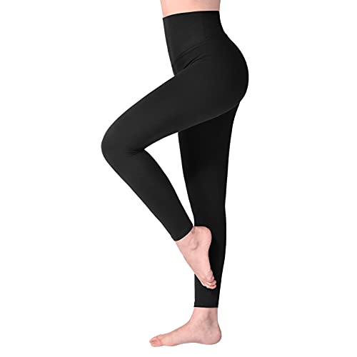 SINOPHANT Hochtaillierte Leggings für Damen - Angenehm Weiche Elastische, Dehnbare Sport- und Yogahosen , 1er Pack Schwarz, XL-3XL (Herstellergröße: PLUS SIZE)