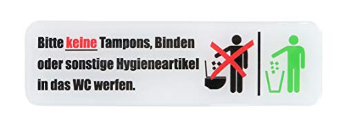BIKE-label Klo Toiletten 3D Aufkleber Hygieneartikel Nicht in das WC 35 x 125 mm 900134-VA