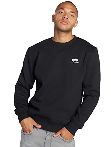 ALPHA INDUSTRIES Herren Basic Sweater Small Logo Kapuzenpullover, Black, L
